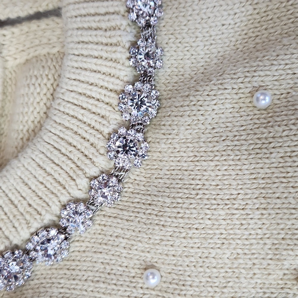 Zara Jewel & Pearl Sleevless Sweater Tank - Picture 3 of 4